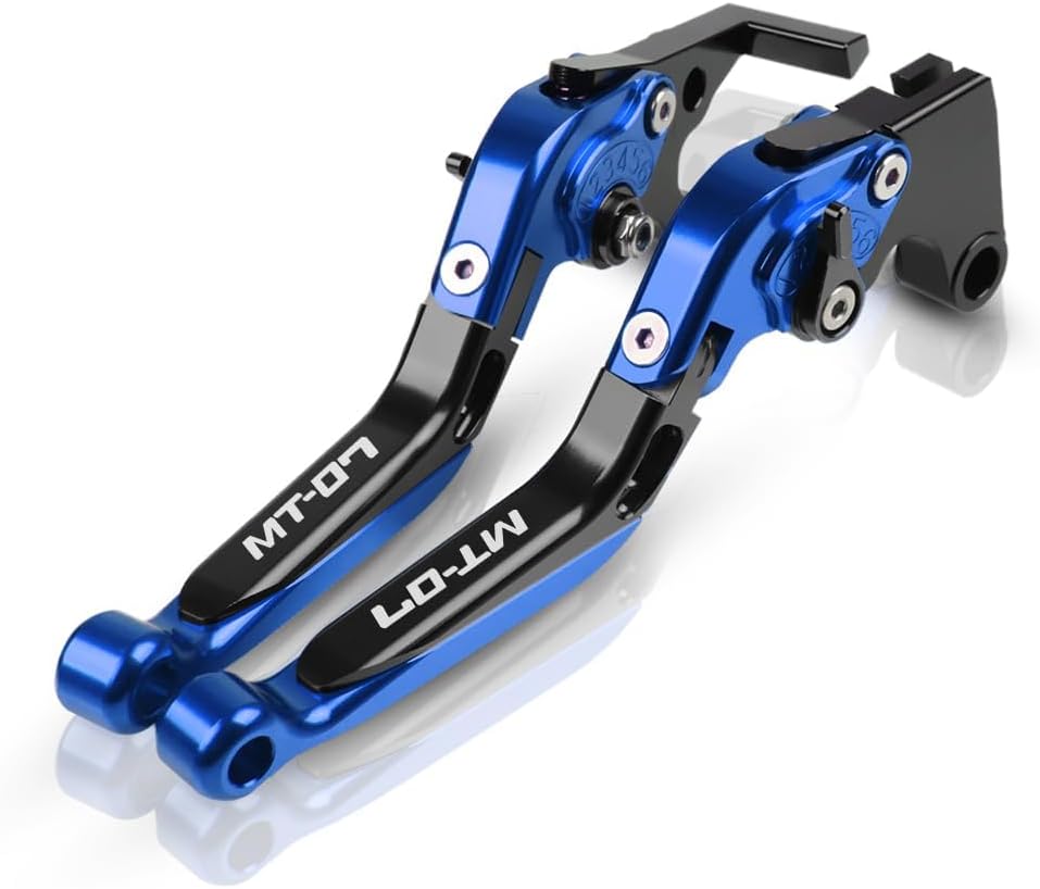 MT07 Brake Clutch Levers Set Foldable Extendable CNC Fit Compatible with MT07 2014-2023(Blue)