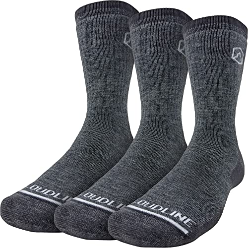 CloudLine Men’s and Women’s Merino Wool Hiking Socks - Cushioned, Warm, Anti-Blister, Moisture Wicking, Made in USA - 3 Pairs