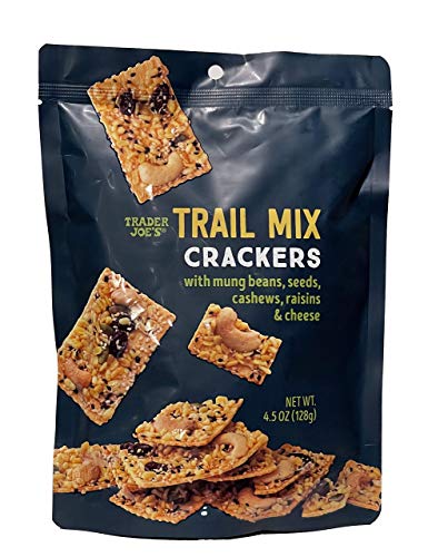Trader Joe's Trail Mix Crackers with Mung Beans, Seeds, Cashews, Raisins & Cheese - 4.5oz (128g)-set...