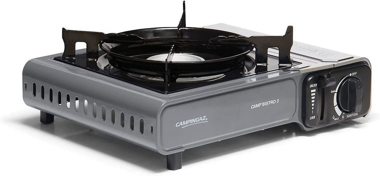 G GRIMALDI Campingaz - Camp Bistro 3 - Fornello a gas portatile completo di 4 cartucce gas CP250