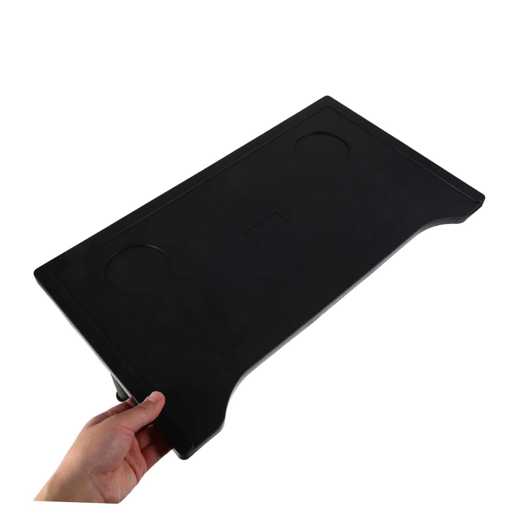 Ipetboom Mesa Plegable Comedor para Silla de Ruedas con Bandeja de Plástico Pequeña y Portavasos, Superficie Cómoda y Ligera para Uso en Comedor Interior y Exterior