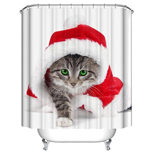 Preisvergleich Produktbild sunnymi Weihnachten Wasserdichte Duschvorhänge150x180cm / 180x180cmXmas Stil Digitales Drucken / Einfach Zu Reinigen Nicht Verblassen / Anti-Bakterien Und Mildewproof Duschvorhang Größe (D, 180x180cm)