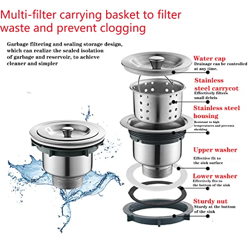 Kenpiko Utility Sink,Stainless Steel Sink,Outdoor Sink,Camping Sink,Laundry Room,Backyard, Garages,Free Standing Sink For Indoor Outdoor, With Storage Shelves&Drainer Unit Faucet Combo With Strainer #TOP7