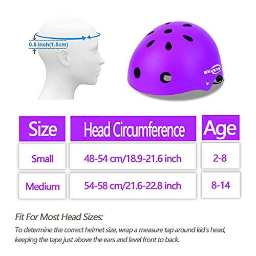 Kids Bike Helmet For Ages 2-14, Adjustable Safety Toddler Helmet With Protective Gear Set, Skateboard Scooter Helmets With Knee Elbow Pads Wrist Guards (Purple, Small(For Ages 2-8)) #TOP2