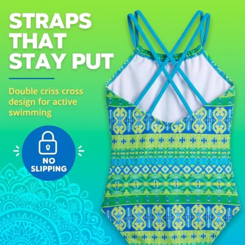 Image of Kanu Surf Girls Jasmine Beach Sport Halter One Piece Swimsuit