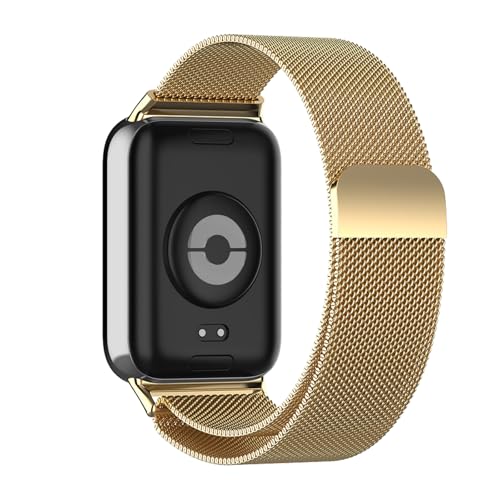 MiRowy Correa de Metal para Xiaomi Smart Band 9 Pro/Xiaomi Smart Band 8 Pro, Pulsera de Acero Inoxidable, Magnética Ajustable Correas de Repuesto para Xiaomi Mi Band 9 Pro/Xiaomi Mi Band 8 Pro (Oro)