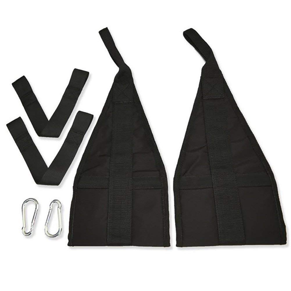 JERN AB Straps Arms Hanging Pull Up Belt Crunch Sling Abdominal Slings Workout Adjustable for Home Gym Use (Black)-image-22