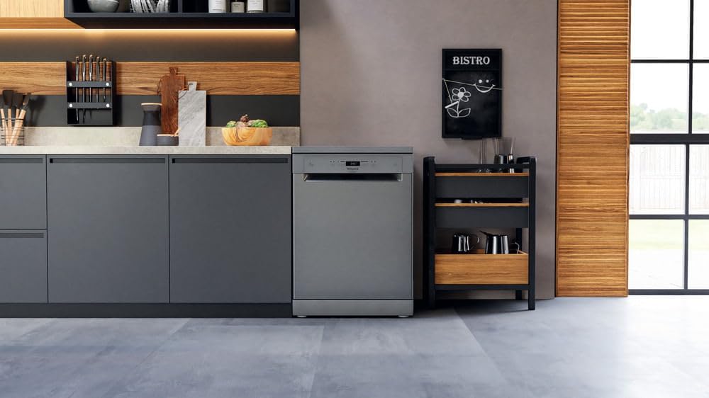 Hotpoint HFC3C33WX Lave-vaisselle Pose-libre 14 Couverts Zone Wash 3D Active Dry Moteur Inverter Silencieux 43 dB Classe Énergétique D 85x60x59 cm Inox