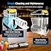 EKway Slushy Machine,15L x2 Double Tanks Comercial Margarita &Slushie Machine,120+ Cups 1000W 110V Electric Large Daiquiri Machine with Self-cleaning Mode,for Home Party Restaurants Cafe Bars