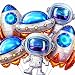 Astronaut-Balloons 6PCS Astronaut UFO Rocket Foil Balloons Space Party Decorations for Baby Shower Universe Space Themed Birthday Party Decor for Kids