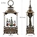 Gorrzai Christmas Snow Globe Lantern with Music Timer Swirling Glitter, Lighted Christmas Decorations Indoor Light Up Musical Lantern Holiday Decor Gift, Forest House Scene, USB or Battery Operated