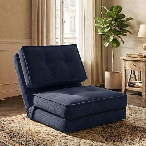 Canapé Paresseux Convertible – Fauteuil Lit Chauffeuse 1 Place avec Dossier Réglable, Canapé Modulable pour Salon, Chambre ou Studio, Housse Amovible Facile à Nettoyer, 205×70×12cm