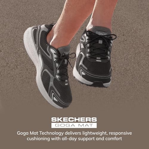 Skechers mens Go Run Consistent - Performance Running & Walking Shoe Sneaker, Black/Grey, 8 US