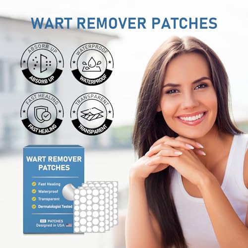 Image of Wart Remover Patches with 40% Max Strength Salicylic Acid, Hydrocolloid Adhesive Patches for Common & Plantar Warts, Skin Bump Care - Waterproof for Feet & Fingers,111 Patches