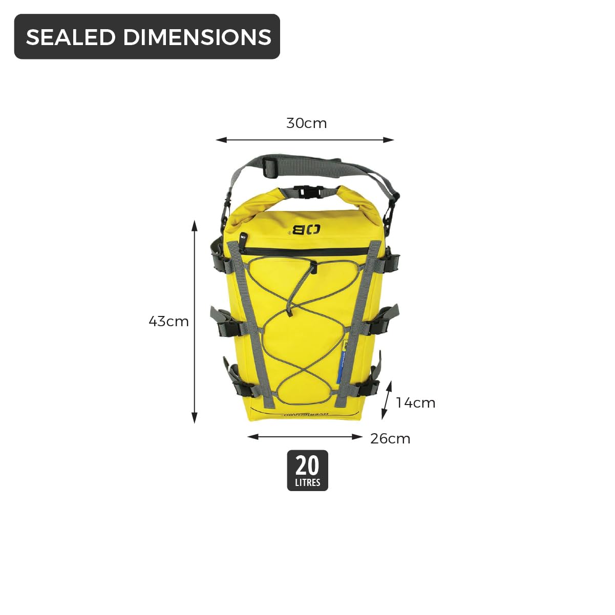 Overboard Gear OB1094Y - Respaldo Impermeable para Sup/Kayak 20L