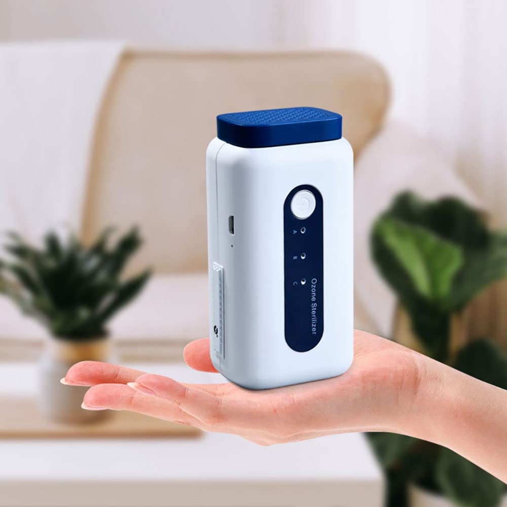 Generador de ozono Desodorante Hogar O3 Purificador de aire Ionizadores de aire portátiles con 2 interfaces para respirador Caja de zapatos Refrigerador Coche, Carga USB