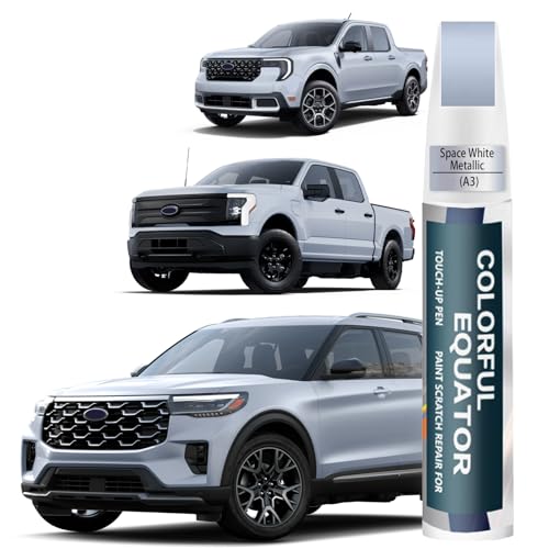 Image of A3 Space White Metallic Touch Up Paint for Ford, Car Paint Pen Scratch Repair Two-In-One Touch Up Paint, Premium Car Scratch Remover for Deep Scratches