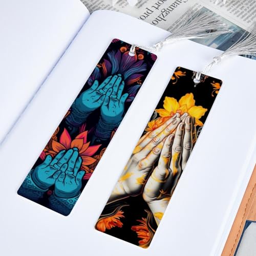 Marque-pages mains priantes lot de 6, cadeau idéal pour les lecteurs - 5