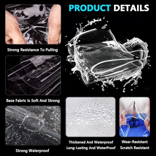 Bâche imperméable en plastique transparent durable avec œillets de fixation