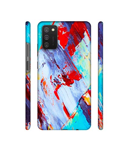 Image of Amazon Brand - Solimo Designer Blue And Red Brush Texture 3D Printed Hard Back Case Mobile Cover for Samsung Galaxy M02s / F02s
