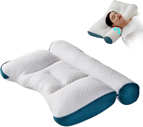 Almohada ergonómica de apoyo para el cuello, almohada cervical de espuma viscoelástica para dormir, almohadas de apoyo de contorno ajustable,