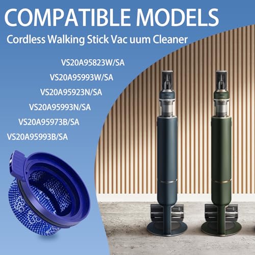 2 Stück Staubsaugerfilter, Waschbarer Mikrofilter, Staubsauger-Filterzubehör, Kompatibel mit Samsung Bespoke VS20A95923W, VS20A95823W/SA, VS20A95993W/SA、VS20A95973B/SA