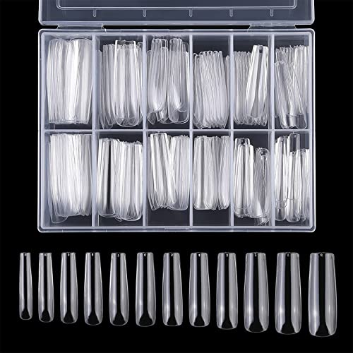 Acrylic Nail Kit 240PCS Coffin Nail Tips Extra full cover nail tips long press on nails