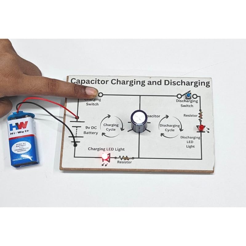 Image of ERH India Class 12 Physics Charging and Discharging of Capacitor Science Project Experiment Working Model Kit for School Students