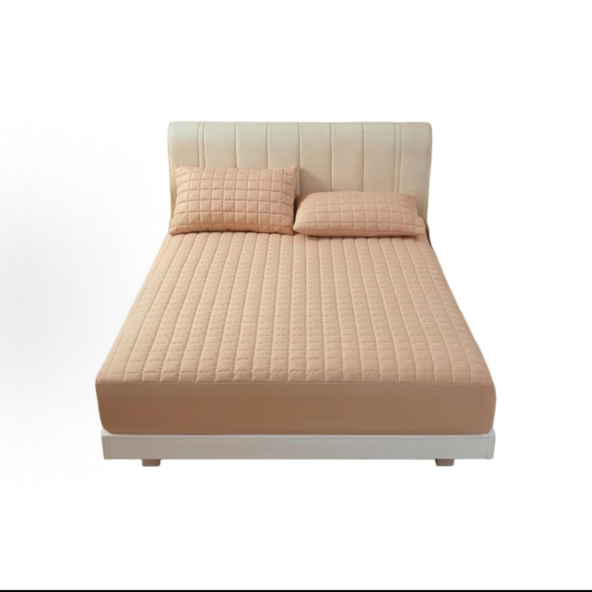 Single Plush Deep Pocket Crystal Velvet Fitted Sheet, Warm Winter Protector(Brown,150 * 200cm)