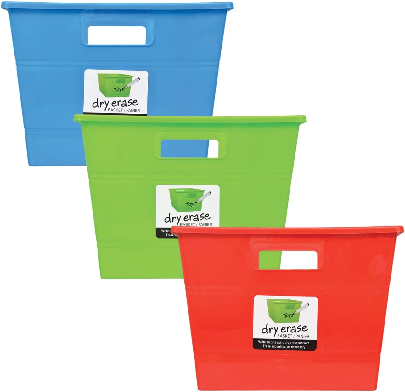 Square Dry Erase Plastic Locker Bins with Handles