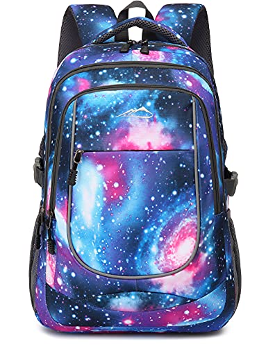 ProEtrade Galaxy Backpack Bookbag for College Sturdy Travel Business Hiking Fit Laptop Up to 15.6 Inch Multi Compartment Gifts for Men Women Night Light Reflective (Galaxy)
