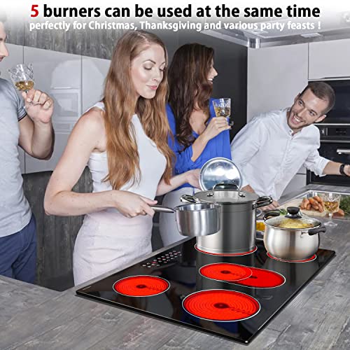 image for Noxton Electric Cooktop 30 Inch 5 Burners Electric Stove Top, Built-in