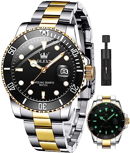 Image of OLEVS Luxury Watches for Men Big Stainless Steel Waterproof Quartz Analog