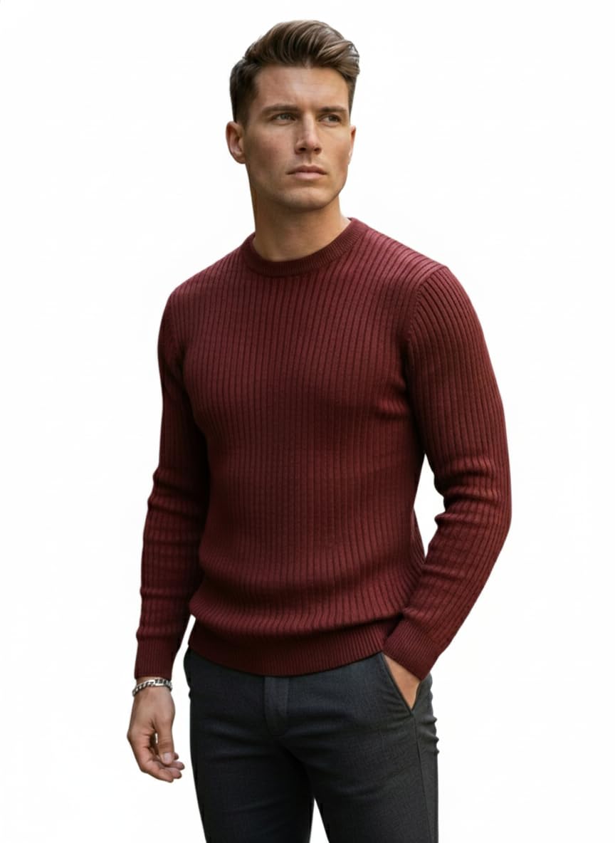 pivl Men's Winter Round Neck Solid Sweater-picture-26