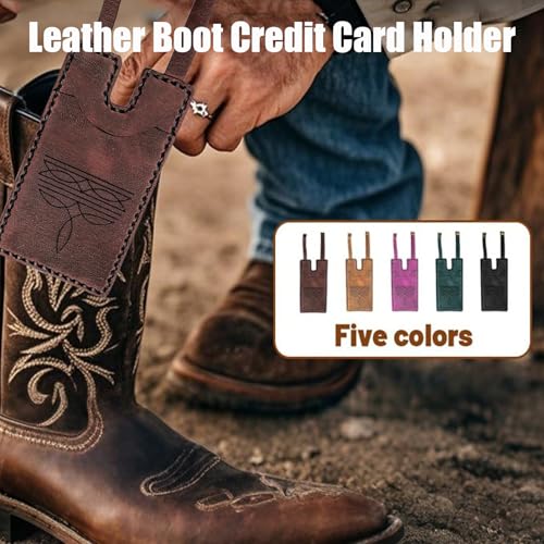Western Boot Wallet with Snap Strap, Leather Boot Credit Card Holder for Women, Small Wallet with Snap Fastening (1pcs Tawny)3