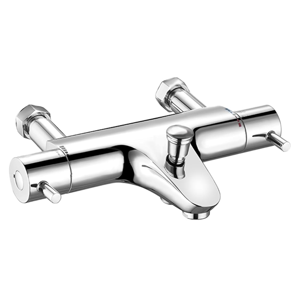 AQUALONA® Bath and Shower Mixer, Stainless Steel and Brass, Easy to Switch Between Bath and Shower, TMV2 and WRAS Certified