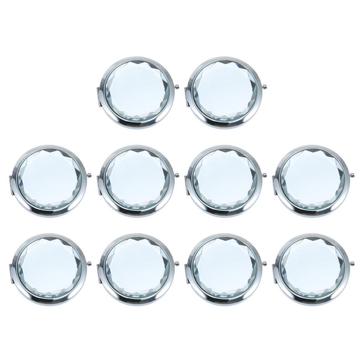 COHEALI 10 Piezas Espejo Compacto de Maquillaje Plegable y Portátil Doble Cara de Bolsillo Marco de Metal y Vidrio, Adecuado para Viaje y Uso en Casa