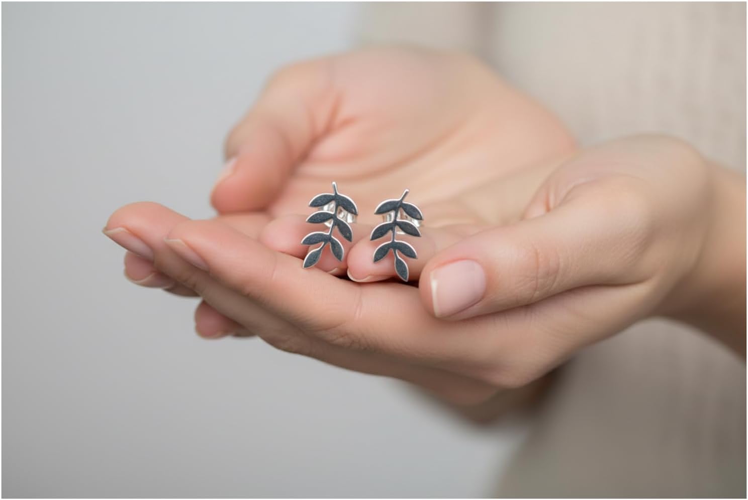 Artisan Handmade The Sardinia Olive Leaf Collection - Mediterranean Branch Earrings for Women - Handmade 925 Sterling Silver Nature Inspired - Minimalist Jewelry Gift - Image 4