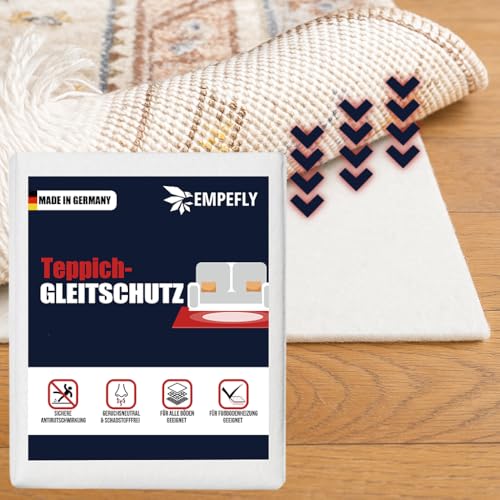 Teppich Antirutschunterlage 80 x 150 cm – Made in Germany – Zuschneidbare Antirutschmatte ohne Weichmacher – rutschfeste Teppichunterlage für alle Böden – Geruchsneutraler Teppichstopper