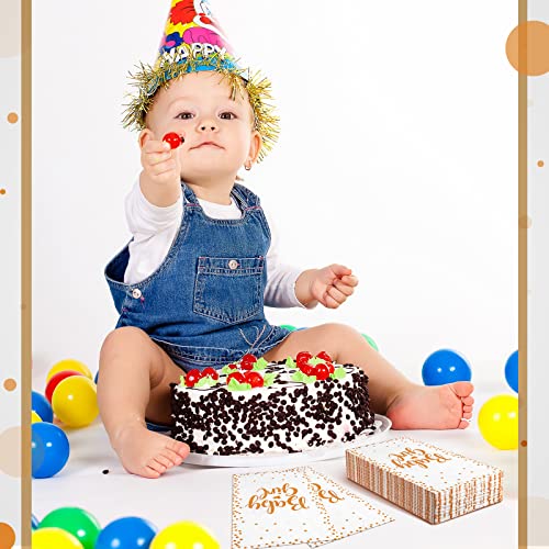 Jinei 100 Pcs Baby Shower Napkins Cocktail Disposable Paper Elegant 3 Ply Gender Reveal Napkins With Gold Foil Words For Guest Girls Party Baby Shower Bathroom Home Dinner Kitchen Luncheon Decorations #TOP28