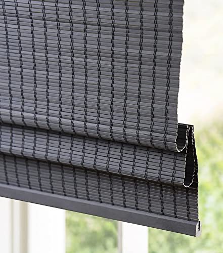 Lazblinds Cordless Bamboo Roman Shades, Light Filtering Window Treatment, Roll Up Bamboo Blinds For Window 35'' W X 60'' H #TOP2