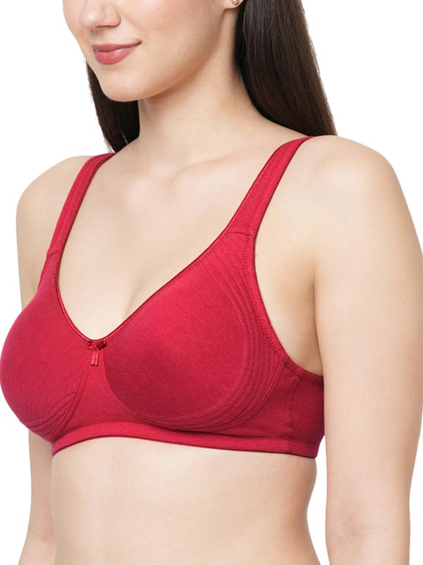 Image of Inner Sense Organic Cotton Bamboo Bra for Woman with Concentric Stitches I Full Coverage Bra for Heavy Bust with Side Support I Non Padded Innerwear with Wire-Free Design
