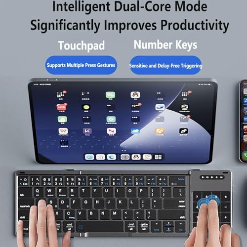 Teclado y mouse inalámbricos plegables con touchpad para tablet 2