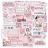 Calcomanías de la Biblia de tablero de oración rosa, 50 calcomanías inspiradoras, calcomanías de oración para tablero de visión, diario, álbum de recortes, taza para laptop, citas motivacionales