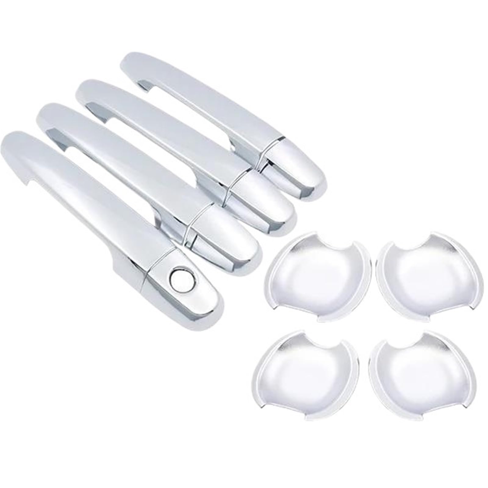 Hrqctim Handlebowl 1 Keyhole Chrome Car Door Handle Cover Trim For Toyota For Corolla For Axio For Altis For Fielder For Auris E140 E150 2007-2013(Handlebowl 1 Keyhole)