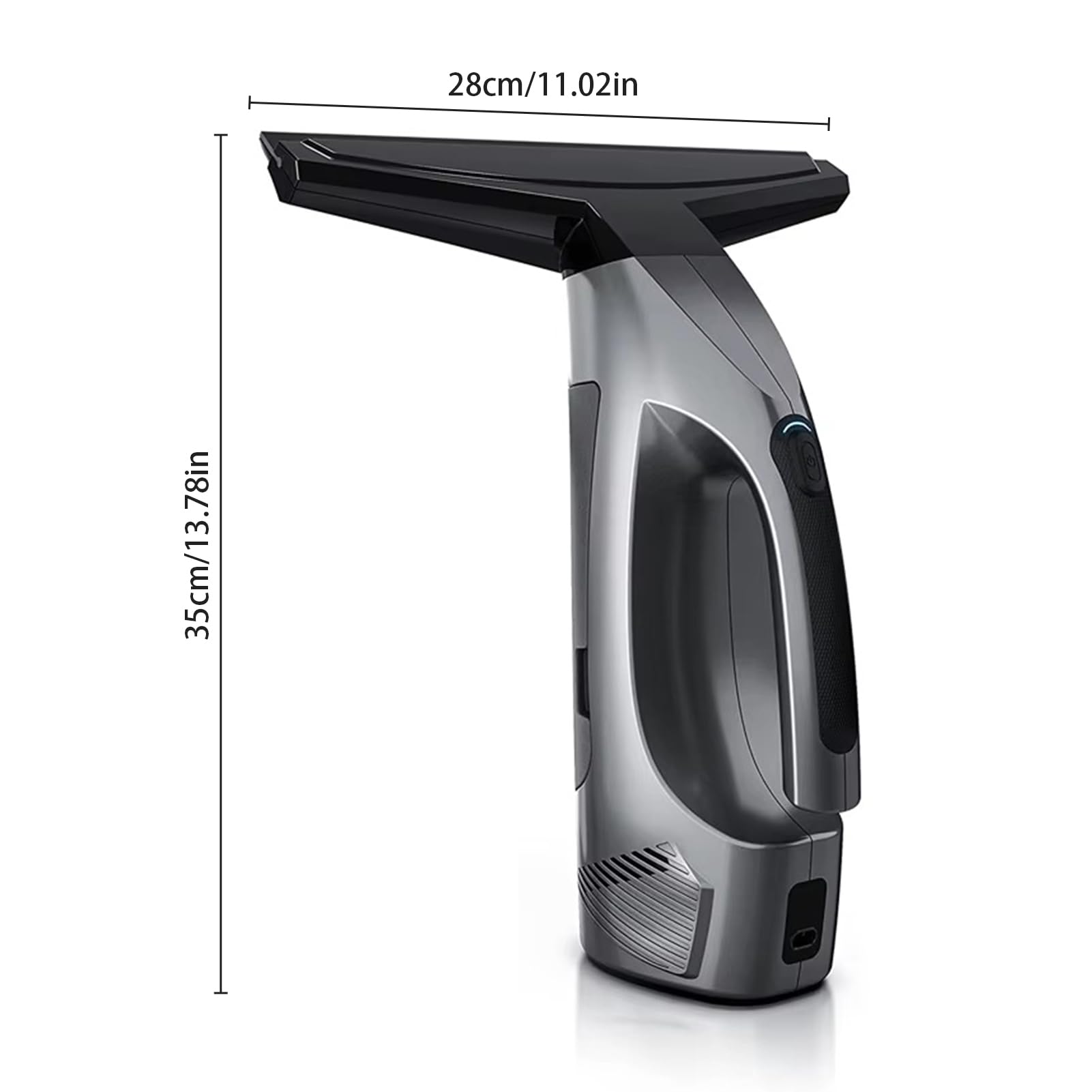 Fafeicy Robot de Limpieza de Ventanas, Limpiacristales Eléctrico de Mano con Potente Succión de 2000 Pa, Escobilla de Ducha Inalámbrica, Batería Recargable de 2200 MAh (Black)