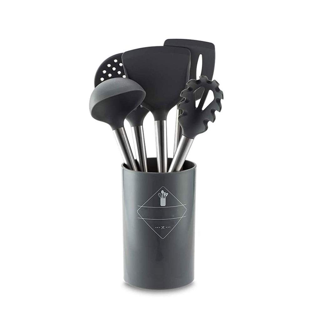 IUokLU Silicone Kitchen Utensils Set: Spatula, Shovel, Soup Spoon - Wooden Handle, Heat-Resistant Design, Durable Cooking Tools