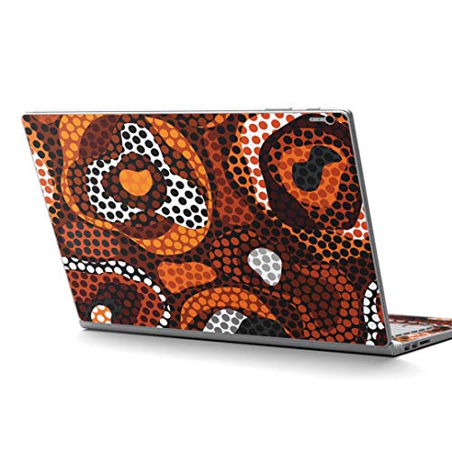 igsticker Surface Book / Book2 / Book3 13.5inch ブック2 専用 スキンシール サーフェス ブック2 カバー ケース フィルム ステッカー アクセサリー 保護 008559 フラワー 水玉 模様 茶色 ブラウン