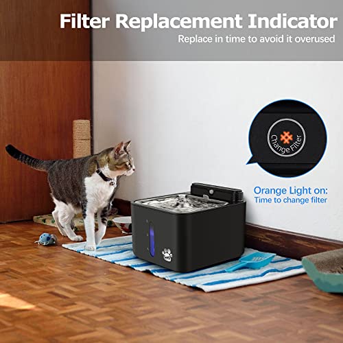 Wireless & Rechargeable Battery Operated Cat Water Fountain, Kastty 108oz/3.2L Larger Quiet Sensor Auto Cat Fountain… - Image 4