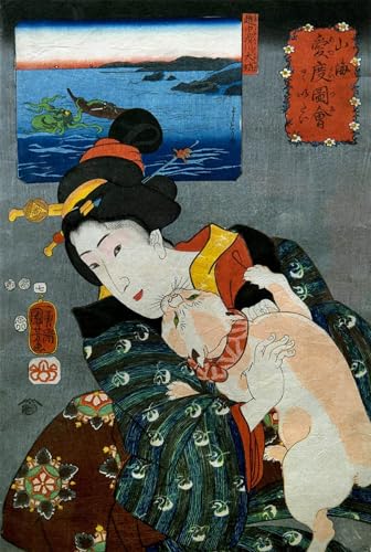Lienzo Jolie Fille Utagawa Kuniyoshi 60x90cm para decorar paredes vacías del hogar